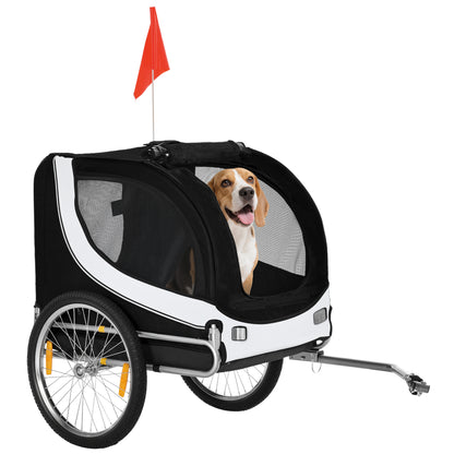 VarietyKart Dog Bike Trailer, Pet Cart Bicycle, Wagon Cargo Carrier Attachment with Hitch, Reflectors, Flag for Small Me