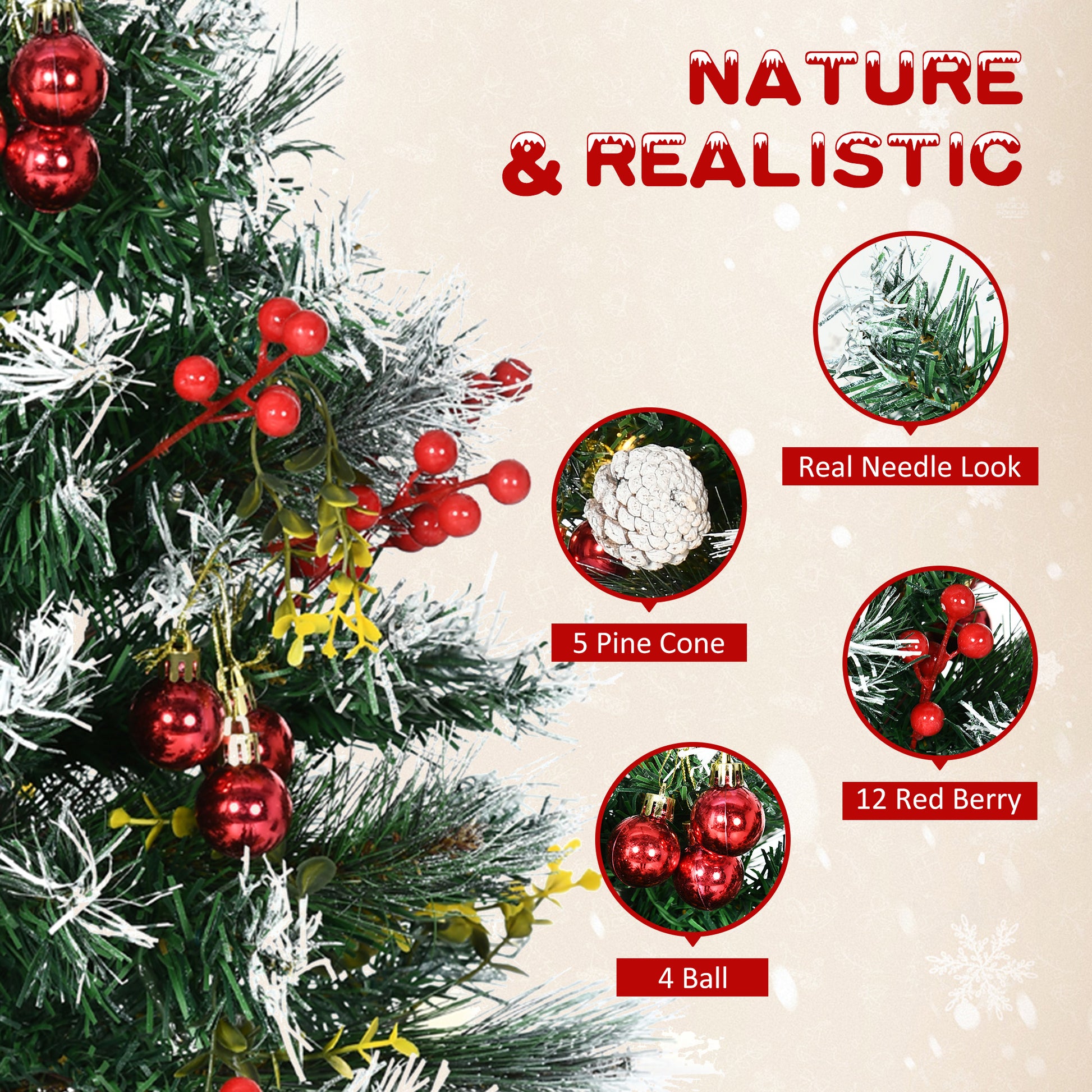 2 Foot/23 inch 2 Pack Prelit Artificial Christmas Tree Cordless with 70 Branches, Warm White LED lights, Red Berries, Pi