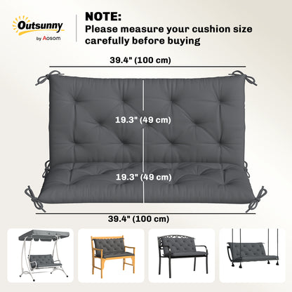 Porch Swing Cushion Garden Bench Cushion with Backrest, Non-Slip 2-seater Soft Pad, Swing Chair Mat Replacement for Indo
