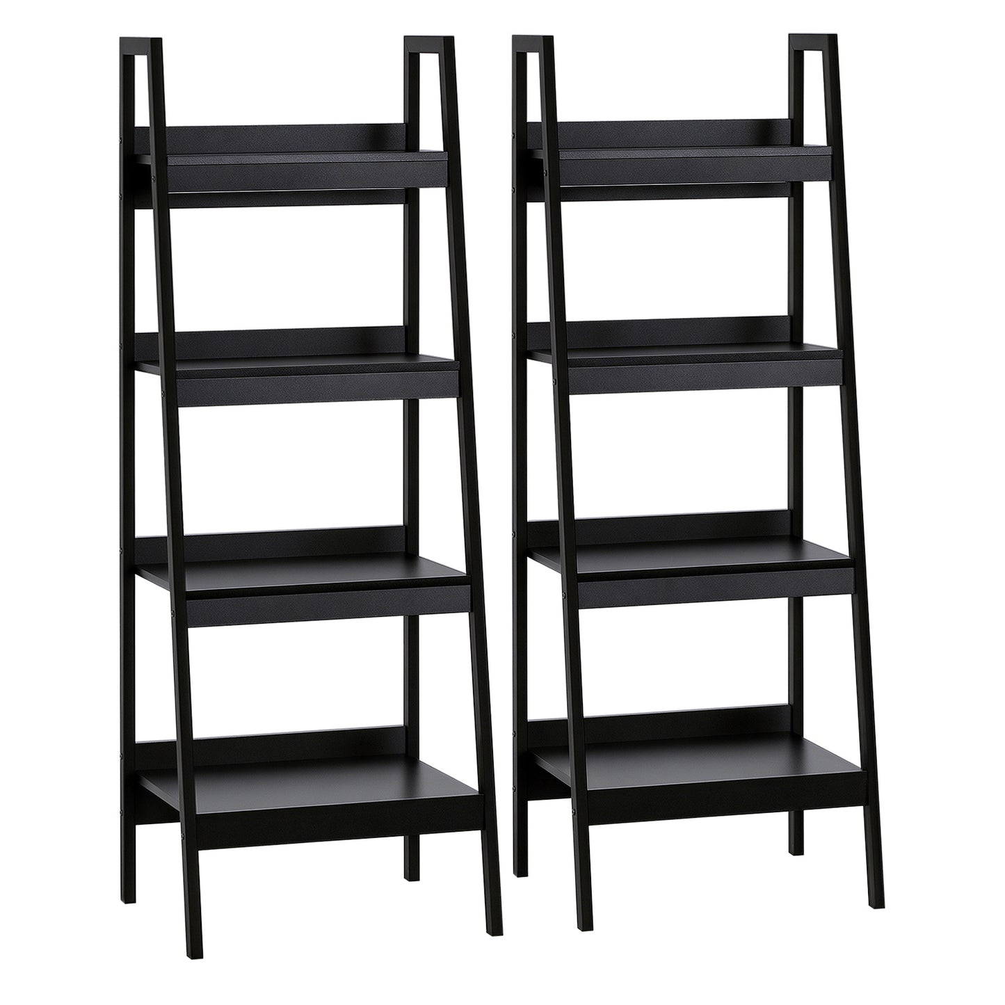 Set of 2, 4 Tier Ladder Shelf Bookcase, Multi-Use Display Rack, Storage Shelving Unit Display Stand, Flower Plant Stand,