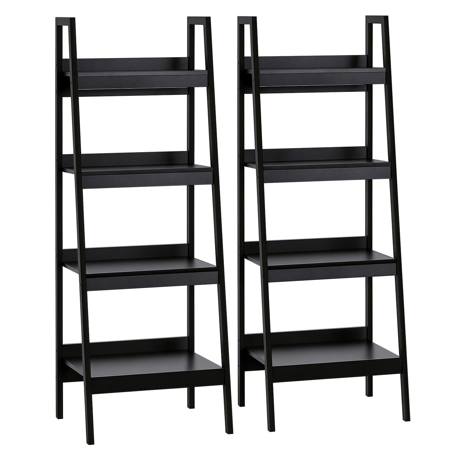 Set of 2, 4 Tier Ladder Shelf Bookcase, Multi-Use Display Rack, Storage Shelving Unit Display Stand, Flower Plant Stand,