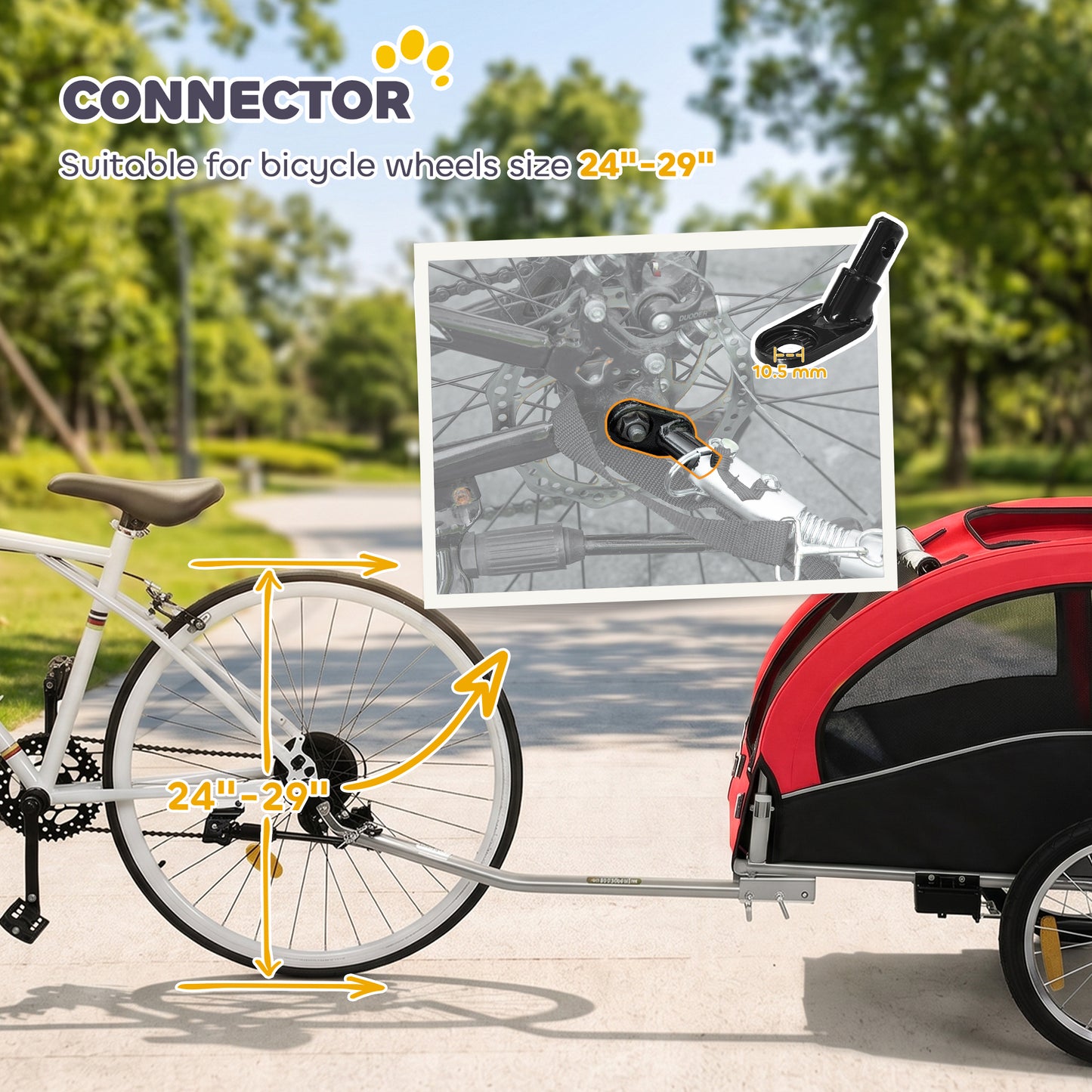 VarietyKart 2 in 1 Dog Bike Trailer, Foldable Pet Stroller, Dog Bicycle Trailer with Suspension, Universal Bicycle Coupl