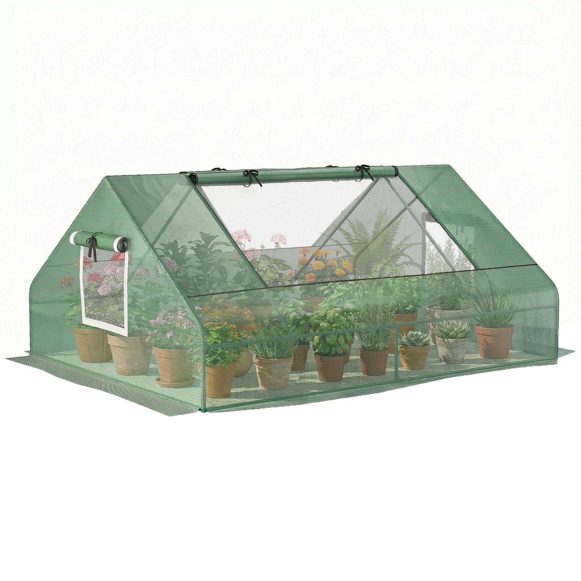 71" x 55" x 32" Mini Greenhouse Portable Hot House for Plants with 2 Large Windows and Ground Nails for Outdoor, Indoor,