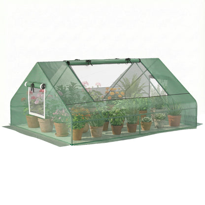 71" x 55" x 32" Mini Greenhouse Portable Hot House for Plants with 2 Large Windows and Ground Nails for Outdoor, Indoor,