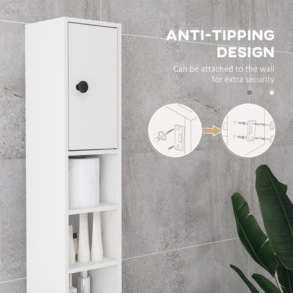 71" Tall Bathroom Storage Cabinet, Narrow Bathroom Cabinet with Open Shelves, 2 Door Cabinets, Adjustable Shelves, for K