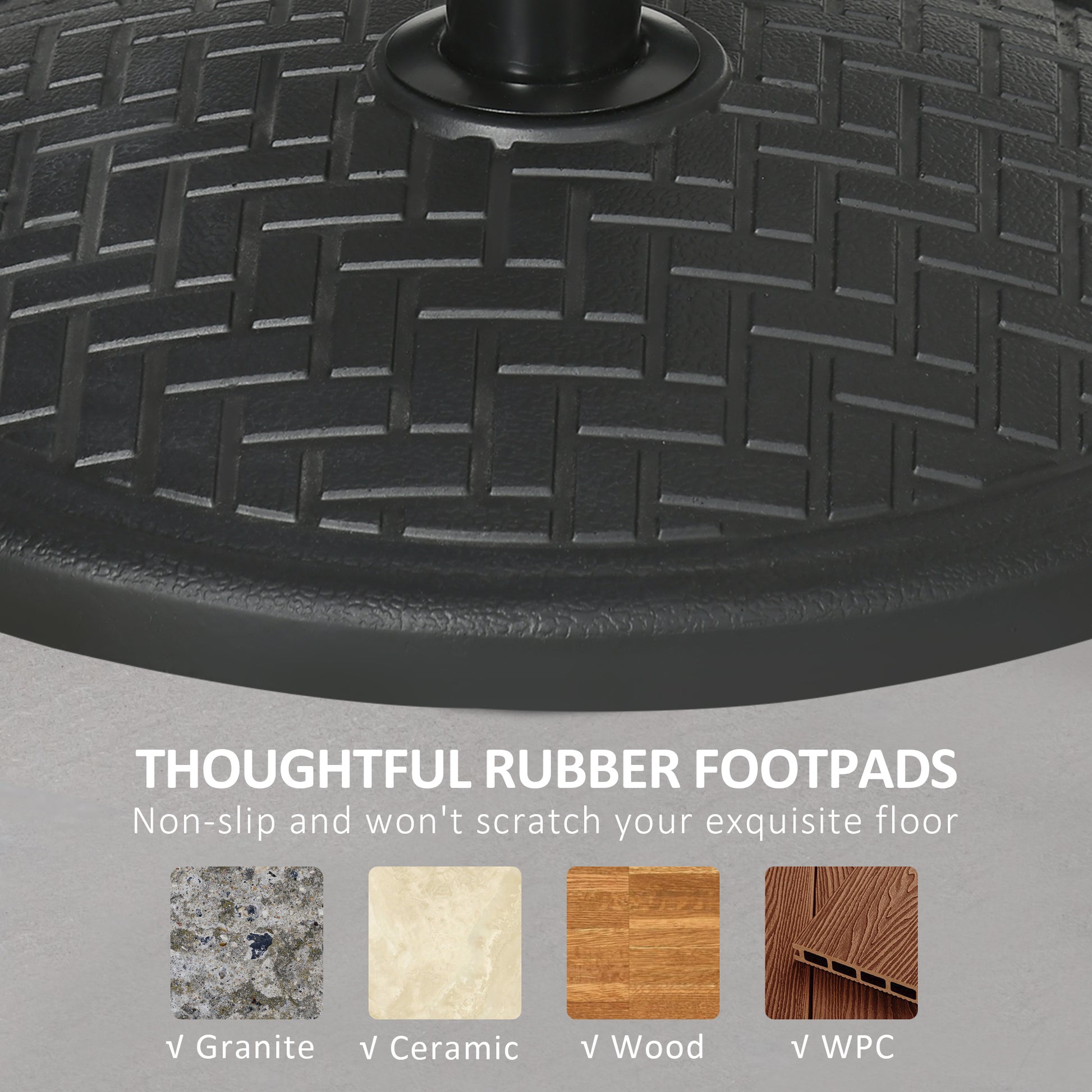 31lbs Concrete Round Patio Umbrella Base Holder, Outdoor Market Umbrella Stand Weight for Lawn, Deck, Backyard, Garden, 