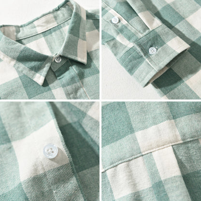 Men's Casual Plaid Button-Up Shirt