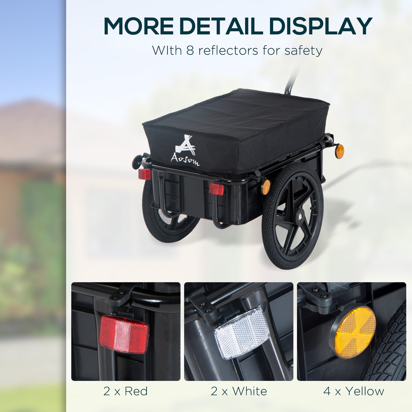 VarietyKart Multi-Functional Bike Trailer Steel Large Bike Luggage Cart Carrier Black