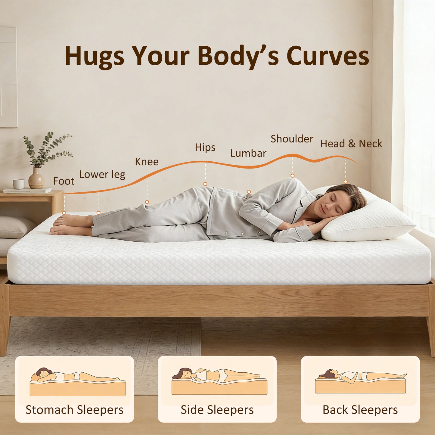 Full Mattress 6 Inch Memory Foam Mattress in a Box, Pressure Relief & Lumbar Support, CertiPUR-US Certified, Medium Firm