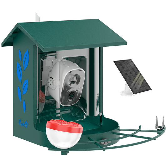 Smart Bird Feeder Camera Solar Powered with AI Identify 16000+ Birds, Auto Video Capture, Motion Detection
