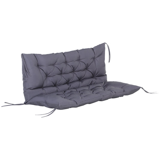 2 Seater Garden Bench Cushion, Soft Thick Outdoor Non-Slip 2 Seater Soft Pad With Backrest for Garden Patio, 52" x 43" x
