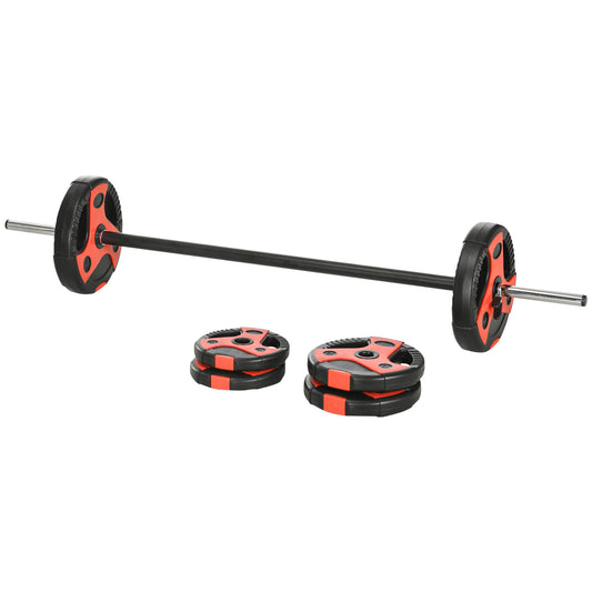 Soozier 44lbs Adjustable Barbell Weight Set, Solid One-Piece Barbell Bar and Weights for Home Gym Weight Lifting Strengt