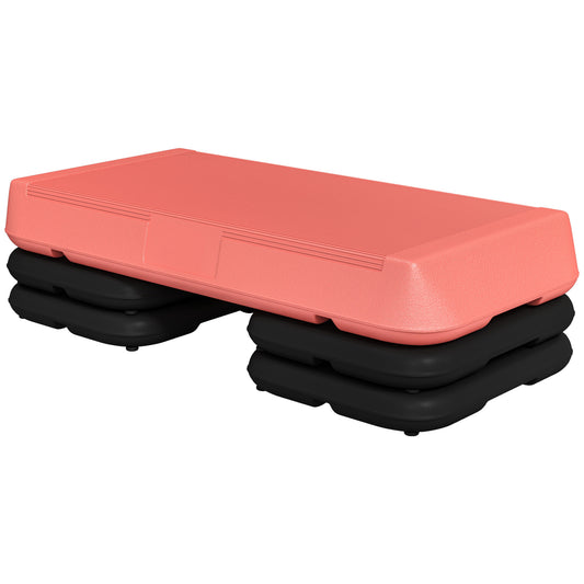 Soozier Adjustable Aerobic Stepper, 3-Level with Risers 4", 6", 8" Exercise Step Platform for Home Gym Fitness Workout, 