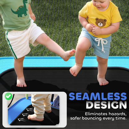 Qaba 6.9FT Kids Trampoline with Safety Net, Slide, Swing, Toddler Trampoline for 3-6 Years Old Outdoor