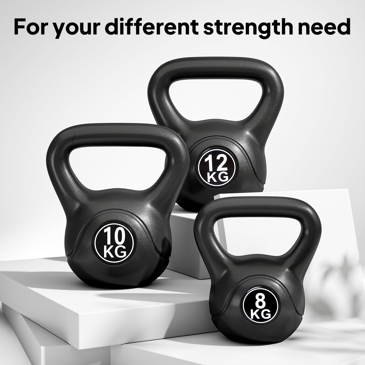 Soozier 22lb Fitness Kettlebell, Plastic Exercise Weight, Weightlifting Tools with Sand, Handle, Noise Reduction for Hom