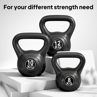 Soozier 22lb Fitness Kettlebell, Plastic Exercise Weight, Weightlifting Tools with Sand, Handle, Noise Reduction for Hom