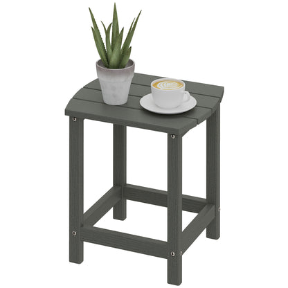 Outdoor Side Table, Adirondack Patio End Table for Garden, Pool, Backyard, Lawn, Beach, Indoor and Outdoor, Grey
