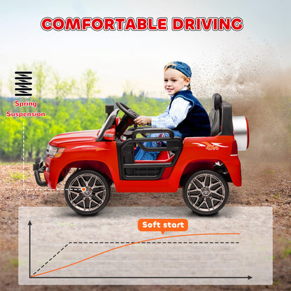 Qaba 12V Toyota LAND CRUISER Licensed Kids Car w/ Remote Control, Four Wheel Spring Suspension, Soft Start, LED Light, R