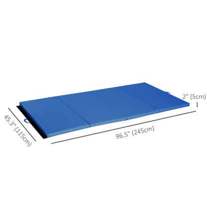 Soozier 4'x8'x2" Folding Gymnastics Tumbling Mat, Exercise Mat with Carrying Handles for Yoga, MMA, Martial Arts, Stretc