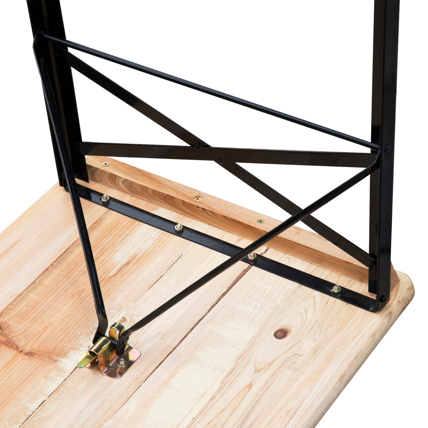 3 Pieces Folding Picnic Table Set, Portable Folding Picnic Table and Benches with Steel Frame for Garden, Park, Natural 