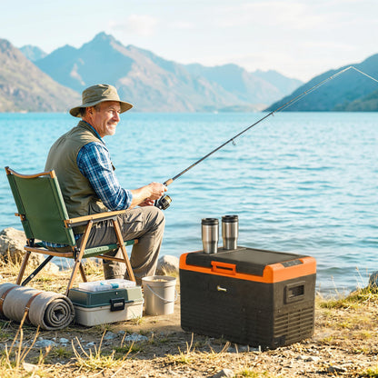 32 Quart Car Fridge, Portable Freezer, Electric Cooler Box with 12/24V DC and 100-240V AC for Camping, Driving, Picnic