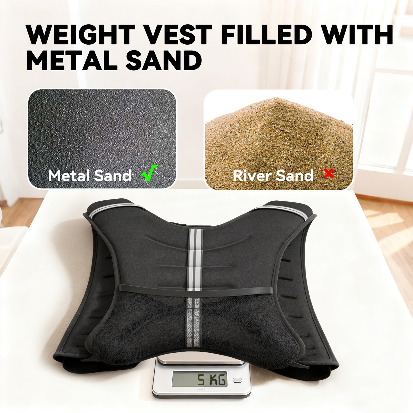 Soozier 11 lbs Weighted Vest, Weight Vest with adjustable Straps, Convenient Pocket and Reflective Strips, Fit for Men W
