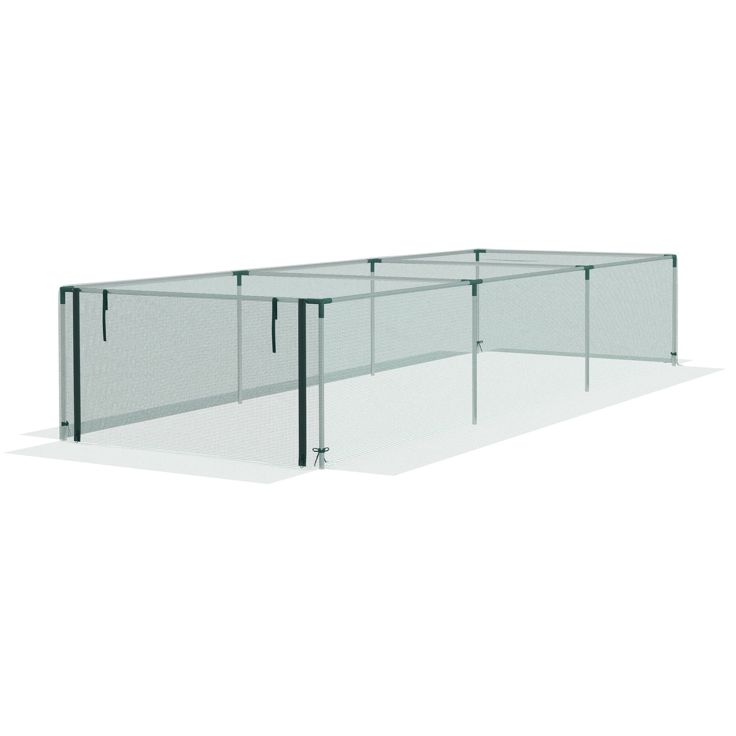 12' x 4' Plant Protection Cage with Zipper Roll-Up Door, Plant Protector from Animals with Galvanised Steel Frame