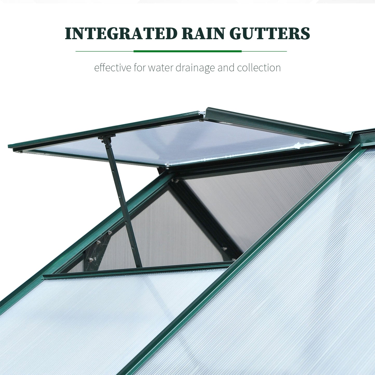 6.2' x 6.3' x 6.6' Clear Polycarbonate Greenhouse Large Walk-In Green House Garden Plants Grow Galvanized Base Aluminium