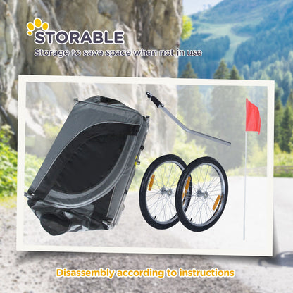 Dog Bike Trailer, Pet Cart, Bicycle Wagon, Travel Cargo, Carrier Attachment with Hitch, Foldable for Travelling, for Sma