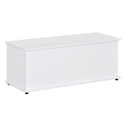 39.5" Storage Chest with 2 Safety Hinges, Storage Box Organizer with Flip-Top Lid, Entryway Storage Bench, White
