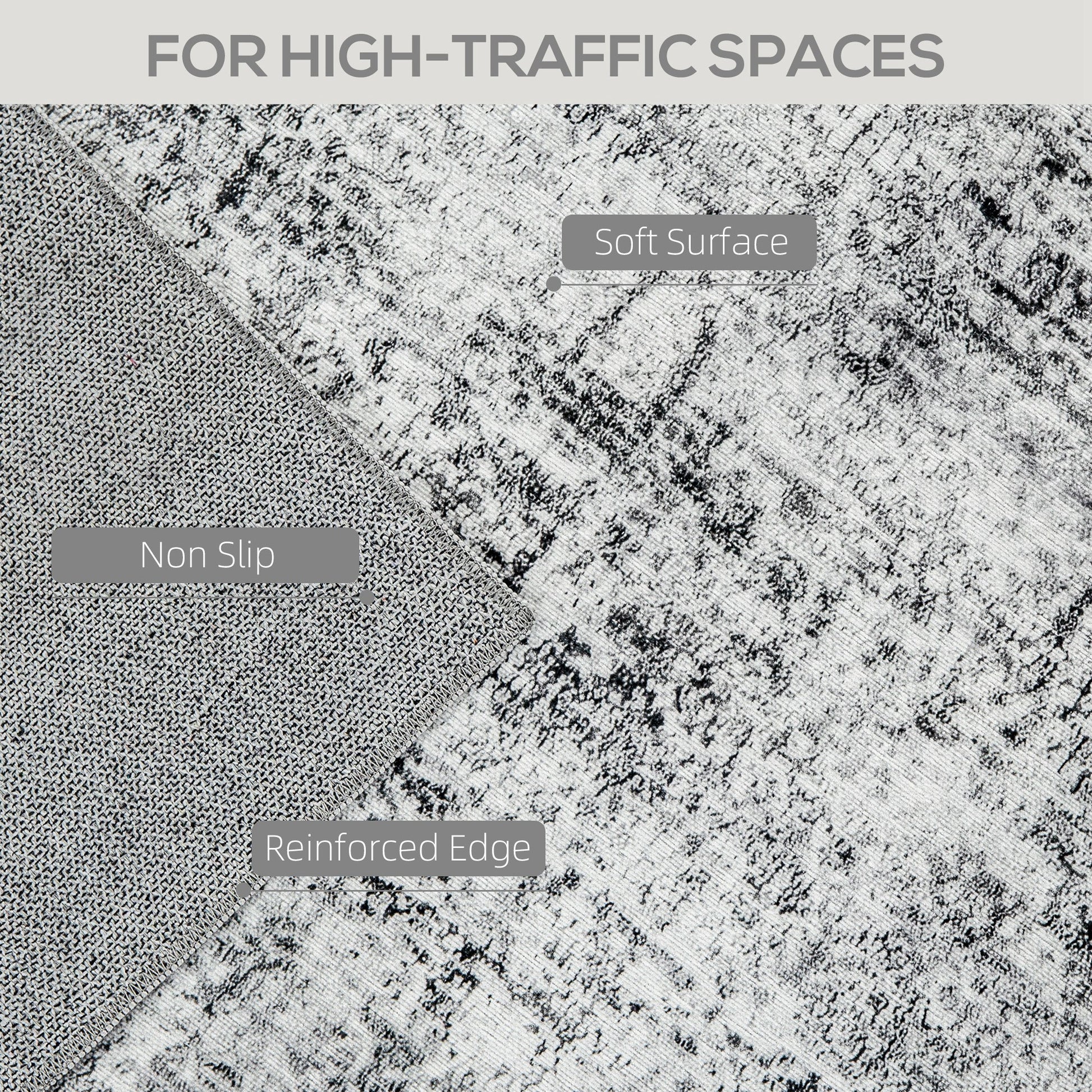 Area Rug for Living Room 9x12, Modern Abstract Machine Washable Rug, Non-Slip Carpet for Bedroom, Dining Room, Grey