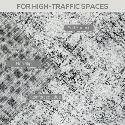 Area Rug for Living Room 9x12, Modern Abstract Machine Washable Rug, Non-Slip Carpet for Bedroom, Dining Room, Grey