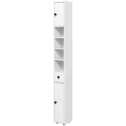 71" Tall Bathroom Storage Cabinet, Narrow Bathroom Cabinet with Open Shelves, 2 Door Cabinets, Adjustable Shelves, for K