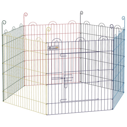 Metal Pet Playpen Portable Hexagon Dog Exercise Fence Multi-colored