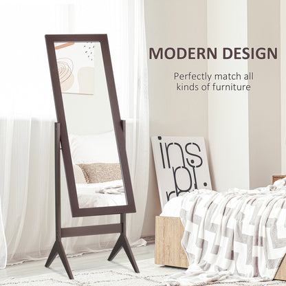 Full Length Mirror, Free Standing Full Body Mirror with Rectangular Frame, Adjustable Angle for Dressing Room, Bedroom, 