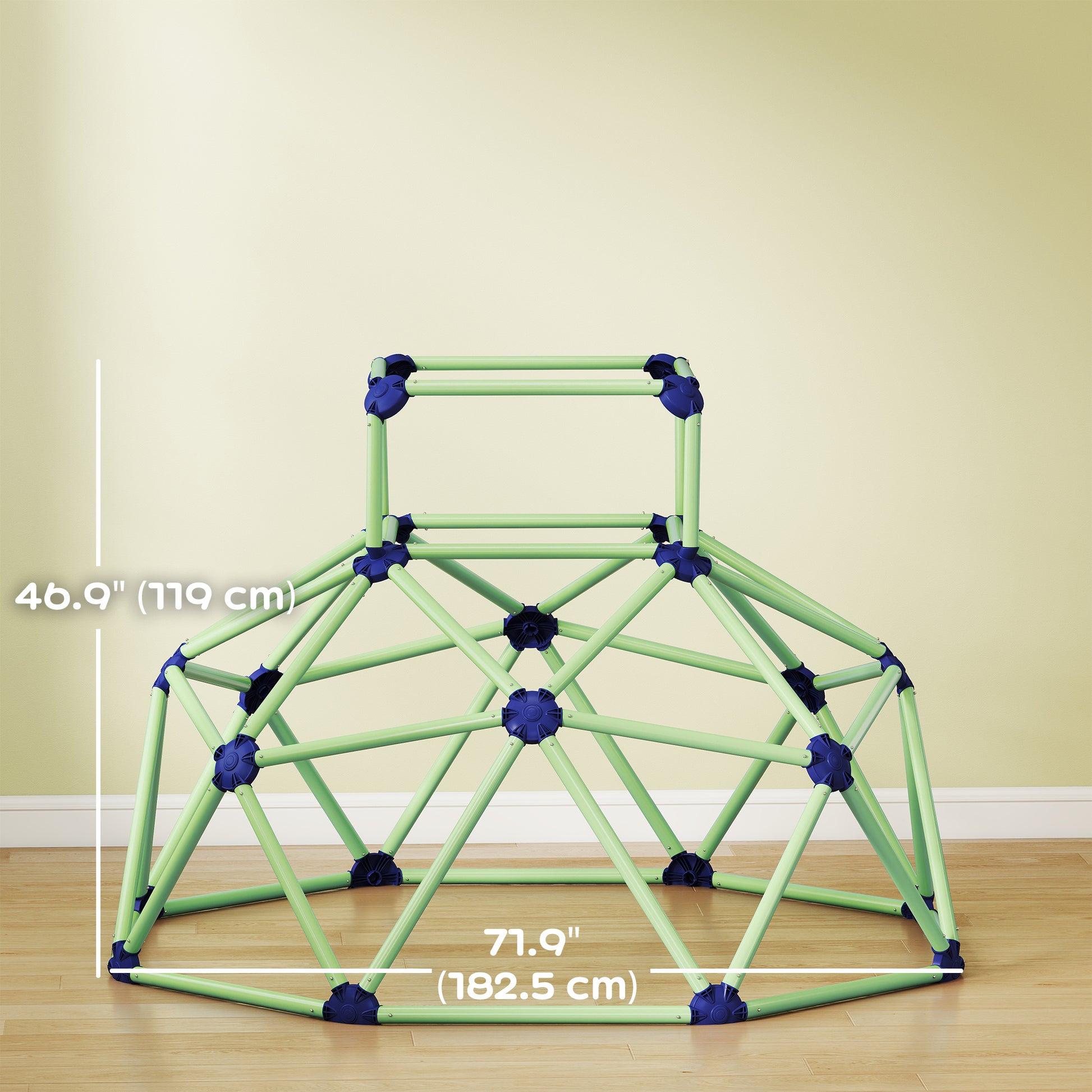 Qaba Climbing Dome, 6FT Geometric Dome Climber, Indoor Outdoor Jungle Gym Playground for Kids 3-8 Boys Girls, Green