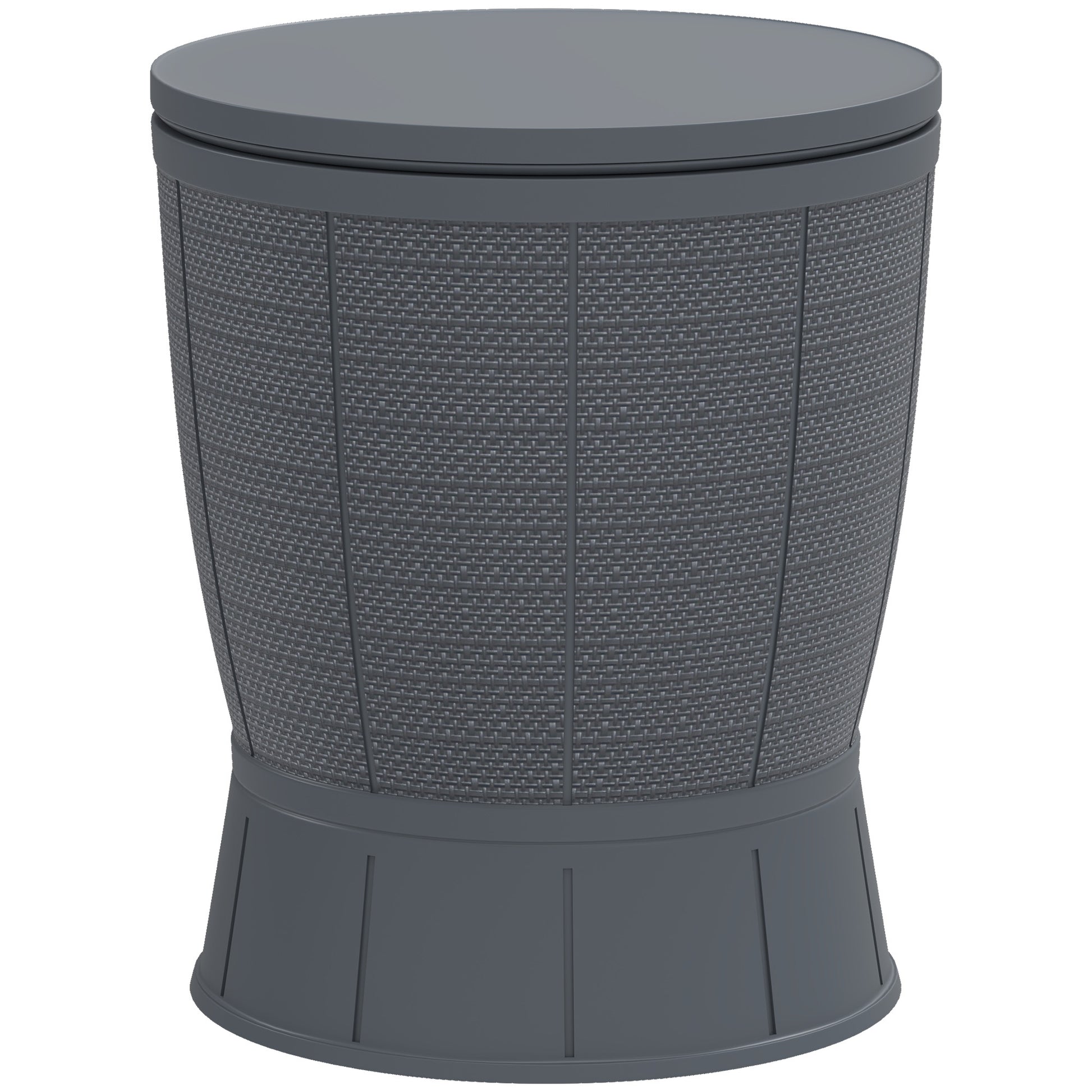 11 Gallon Patio Cooler Side Table, Outdoor Cooler Bar Table with Height Adjustable Top, Drainage Plug, Grey
