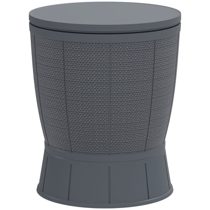 11 Gallon Patio Cooler Side Table, Outdoor Cooler Bar Table with Height Adjustable Top, Drainage Plug, Grey