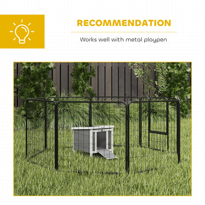 Wooden Rabbit Hutch, Bunny Cage with Waterproof & Openable Asphalt Roof, Outdoor Cat House Guinea Pig Cage Duck Shelter,
