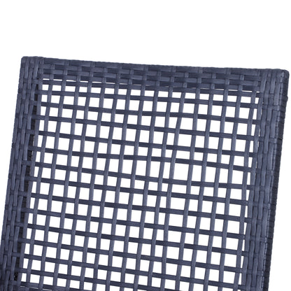 3 Pieces Outdoor Wicker Bar Set, Classic Bistro Bar Set Garden Rattan Style Patio Bar Table & High Chairs w/ Cushions Ho