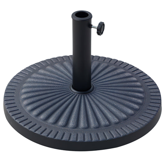 31 lbs Resin Round Market Umbrella Base Holder 19" Decorative Parasol Stand for Patio, Outdoor, Backyard, Bronze