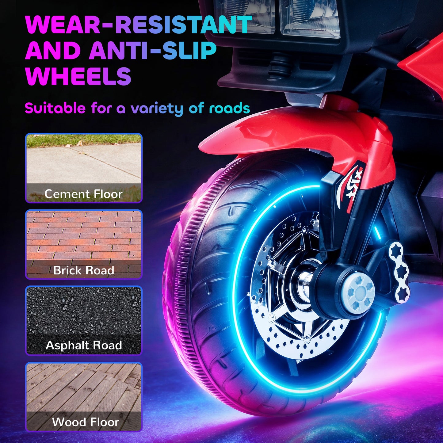 VarietyKart Kids Electric Pedal Motorcycle Ride-On Toy 6V Battery Powered w/ Music Horn Headlights Motorbike for Girls B