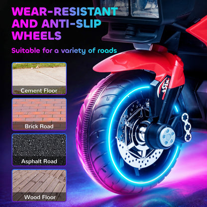 VarietyKart Kids Electric Pedal Motorcycle Ride-On Toy 6V Battery Powered w/ Music Horn Headlights Motorbike for Girls B