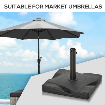 44lbs Square Cement Patio Umbrella Base Stand, Outdoor Garden Parasol Base Umbrella Weight Stand Holder Fits Φ1.3", Φ1.5