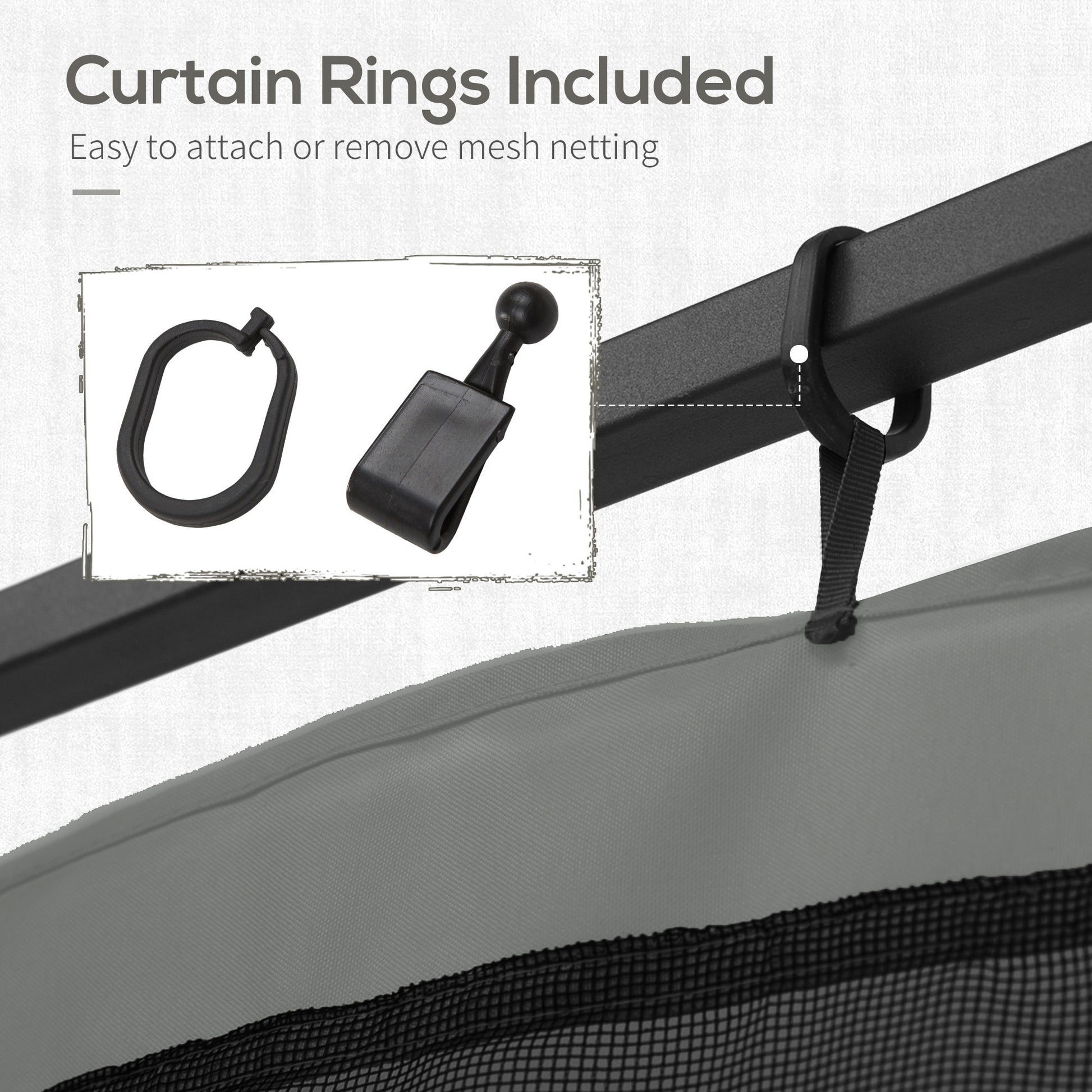 Replacement Mosquito Netting for Gazebo 12' x 12' Black Screen Walls for Canopy with Zippers