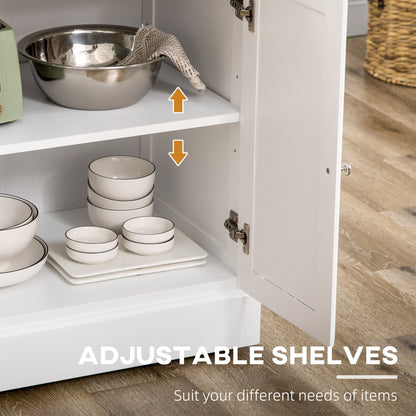 Kitchen Island With Storage Rolling Kitchen Serving Cart with Rubber Wood Top Towel Rack Storage Drawer Cabinet, White