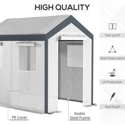 8' x 6' x 7.5' Heavy-duty Walk-in Greenhouse Outdoor Vegetable Plants Growing Warm House Seed Plant Growth Tent Polytunn