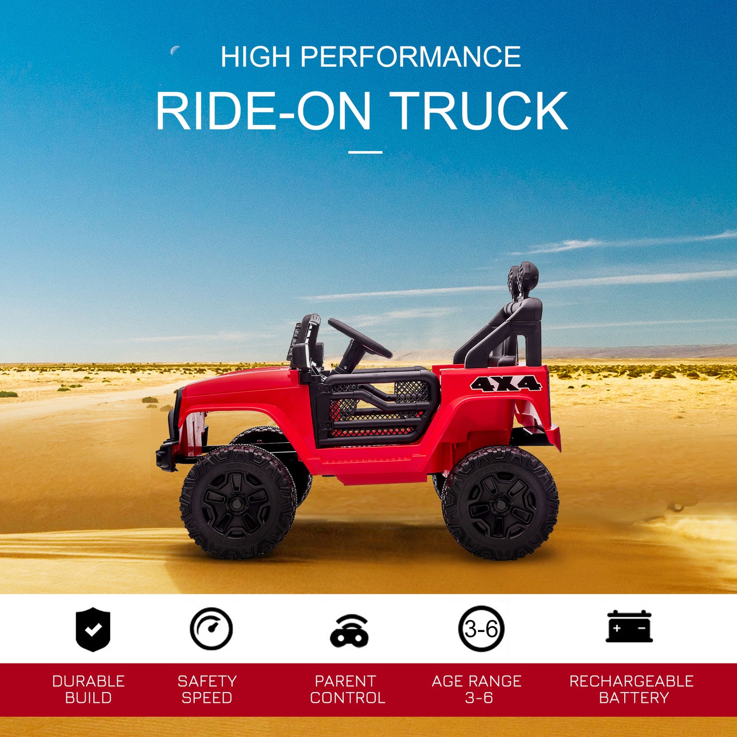 VarietyKart 12V Ride On Car Off Road Truck for kids SUV Electric Battery Powered with Remote Control, Adjustable Speed, 