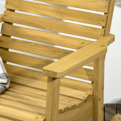 Wooden Outdoor Rocking Chair, Patio Traditional Rocking Chair, Slatted Structure Porch Rocker w/ Armrest for Both Outdoo