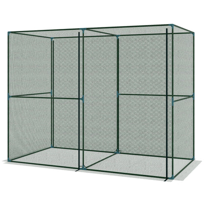 8' x 4' Crop Cage, Plant Protection Tent with Zippered Doors for Vegetable Garden, Backyard, Green